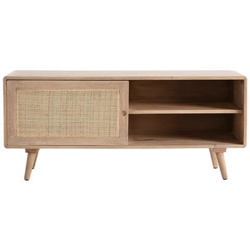 Mobile Tv In Legno Di Mango Con Intreccio In Rattan Acange en oferta