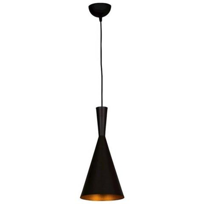 Lampada A Sospensione Collezione Metal Nera e Oro, in Metallo e Vernice.