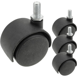 PrimeMatik - Rotelle pivotanti ruote di nylon senza freno 40 mm M6 4 pack precio