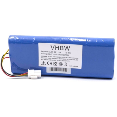 vhbw batteria compatibile con Samsung Navibot VC-RL84VC, VC-RL84VR home cleaner (1500mAh, 14.4V, NiMH)