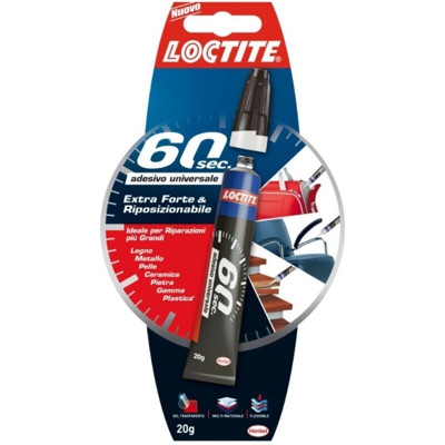 Loctite adesivo universale extra forte loctite 60 secondi confezione da 12 tubetti da 20 gr ciascuno