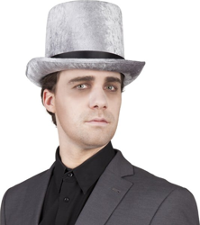 Cappello a cilindro argentato per uomo en oferta