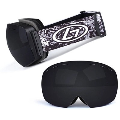 Snowboard snow mirror cornice nera + vera pellicola nera + motivo bianco e nero - ASUPERMALL