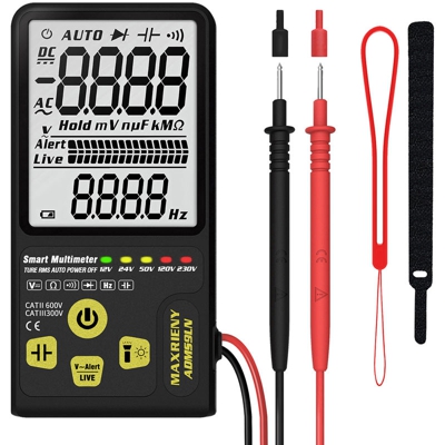 MAXRIENY ADMS9LN intelligente multimetro digitale AC / DC Resistenza Tensione Frequenza tester di capacita vero RMS 9999 Conti Display con funzione