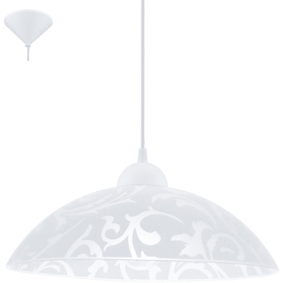 Sospensione Vetro 60W E27 Plastica + Satinato - EGLO ITALIANA