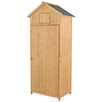 Casetta Armadietto Portautensili Da Giardino Legno Naturale, 77x54.2cm