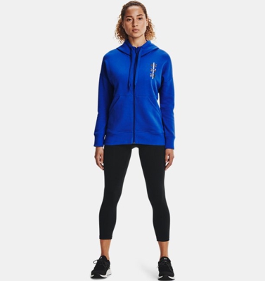 Felpa con cappuccio UA Rival Fleece Multilogo Full Zip da donna