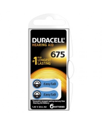 Duracell Hearing Aid Easy Tab 675 Colore Blu Batterie Per Apparecchi Acustici