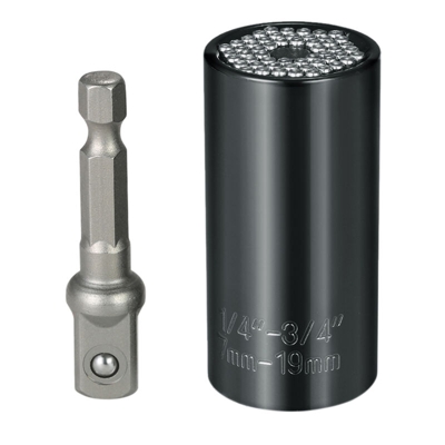 Asupermall - 7-19mm universale manica Magia manica + 3/8 in acciaio estensione palla nera