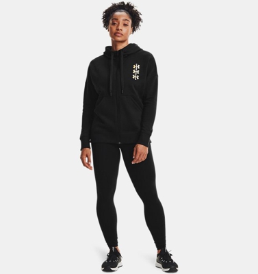 Felpa con cappuccio UA Rival Fleece Multilogo Full Zip da donna