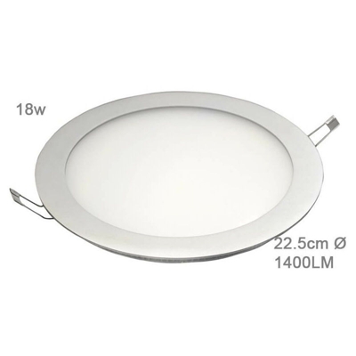 Pannello tondo da incasso a led 18W caldo bianco 22,5 cm 43/60V - GREENSENSATION