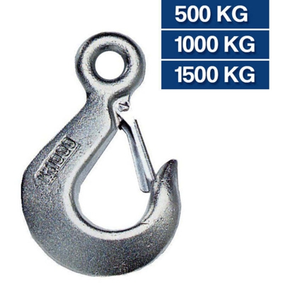 EAC - Gancio di sollevamento con fermo - Portata kg. 1600 1Pz