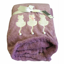 Plaid Morbido con Gattini Bianchi 130x160 cmi - Rosa - Casabella en oferta