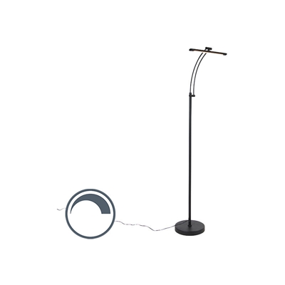 Lampada da terra tableau - Moderno - Acciaio - Nero - Oblungo Non sostituibile Max. 1 x 8 Watt - Qazqa