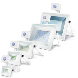 FARO LED SLIM SMD CREPUSCOLARE CON SENSORE MOVIMENTO 10W 20W 30W 50W 100W BIANCO CALDO NATURALE-50Watt-Fredda - AIGOSTAR precio