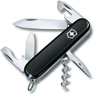 Coltellino svizzero Victorinox Spartan1.3603.3B1 con 12 funzioni Include un cavatappi e un apriscatole con un piccolo cacciavite in blister-nero