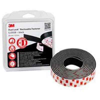Dual Lock Nastro a strappo da incollare (L x L) 2.5 m x 25 mm Nero 1 pz. - 3M