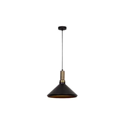 Homemania - Lampada a Sospensione Hill - Lampadario - da Soffitto - Nero, Oro in Metallo, Vernice Elettrostatica, 36 x 36 x 127 cm, 1 x E27, Max 100W