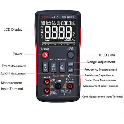BSIDE, multimetro digitale, gamma automatica, NCV ZT-X
