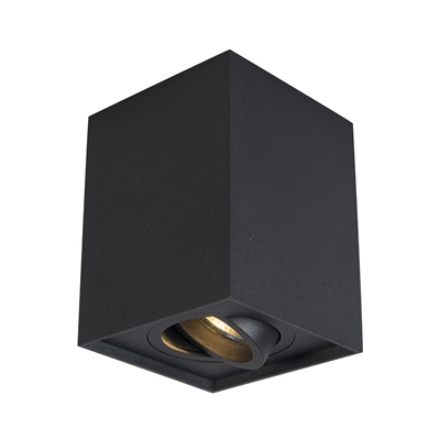 Faretto quadro - Moderno - Acciaio - Nero - Quadrato Max. 1 x Watt - Qazqa