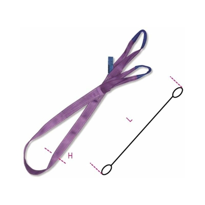 Brache Per Sollevamento 1T Viola Nastro Piatto A Due Strati, Asole Rinforzate, Poliestere Alta Tenacità (Pes), L M 1 - ROBUR