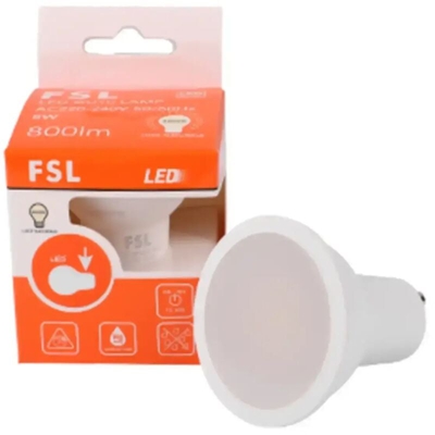 lampadina led 100° 220-240 volt 25000 ore 6 watt A+ CE GU10 bianco caldo no lif flgu10a6w30k100 - FSL