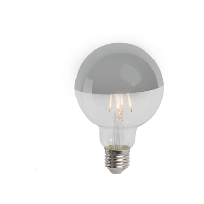 Calex Lampadina E27 LED G95 280lm 2300K argento globo dimm