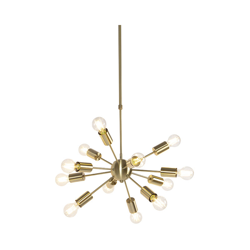 QAZQA Lampada a sospensione tavolo soggiorno facil - Art déco - Acciaio - Oro/Ottone - Oblungo/Sfera Max. 12 x Watt precio