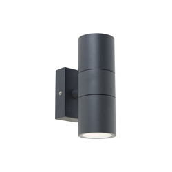 Applique duo - Moderno - Acciaio inossidabile - Grafite - Tondo Max. 2 x Watt - Qazqa en oferta