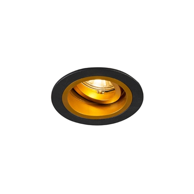 QAZQA Faretto da incasso chuck - Moderno - Acciaio - Nero/Oro/Arancia - Tondo Max. 1 x Watt