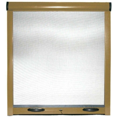 Bricozone - Jesolo - Zanzariera Universale A Rullo Regolabile Per Finestra, telaio in alluminio, Colore Oro [Colore - Oro, Misure - 140 x 170 cm]