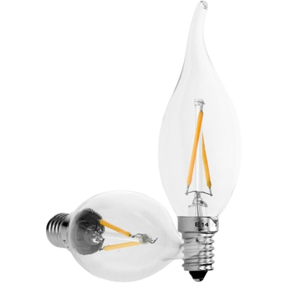 ECD Germany Filamento di Candela LED E14 2W Lampadine a Filamento Bianco Caldo 2800K 204 Lumen - Angolo del Fascio di 120 ? Lampada a Incandescenza