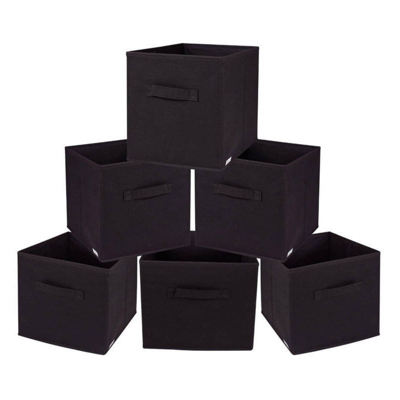 Mobili Rebecca - Rebecca Mobili Set 6 Contenitori Pieghevoli Scatole Marroni Tnt 28x26,5x26,5