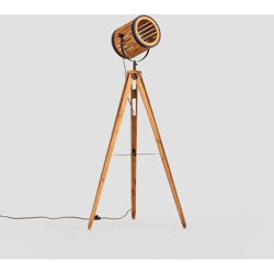 Lampada da terra treppiede in bambù Black&Natural Metallo - Sklum características