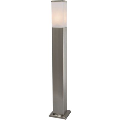 Palo da terrazza malios - Moderno - Plastico,Acciaio inossidabile - Bianco/Acciaio - Allungato/Oblungo Max. 1 x Watt - Qazqa