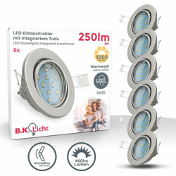 Faretti da incasso LED orientabili, dimmerabili su 3 step con l'interruttore a parete, set di 6, include lampadine GU10 da 5W 400lm, luce calda precio