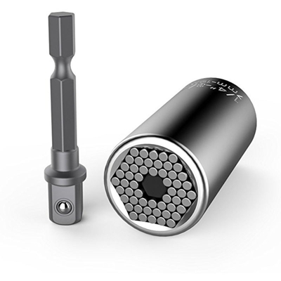 Asupermall - 7-19mm universale manicotto manicotto magico + argento prolunga sfera 3/8 acciaio