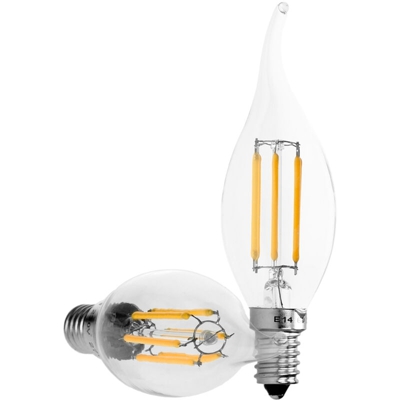 ECD Germany 5 x LED Filamento Candela Windblown E14 6W 606 Lumen 120? Angolo del fascio CA 220-240 V Lampadina a Incandescenza Bianca Calda da 30W