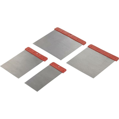 Raschietto in acciaio al carbonio con impugnatura in plastica rossa Basetech BT-1882845