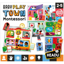 BABY PLAY TOWN MONTESSORI GIOCHI BAMBINI APPRENDIMENTO CRESCITA TEMPO LIBERO - Headu características
