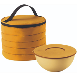 BORSA TERMICA TONDA CON CONTENITORE HANDY GIALLO GITA PICNIC - Guzzini en oferta