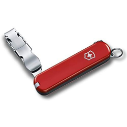 Coltellino svizzero Victorinox Nail Clip 582 Rosso 0.6453.B1 con 4 funzioni tra cui tagliaunghie, pinzetta e stuzzicadenti, presentato in blister en oferta
