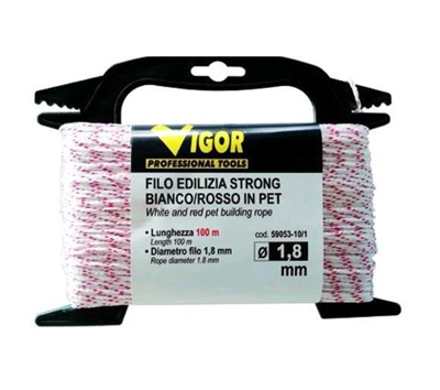 Filo Edilizia Strong Bianco/Rosso Mt.100 Mm. 1,8 - VIGOR-BLINKY