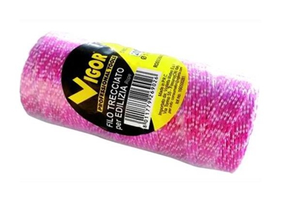 Filo Edilizia Trecciato Vigor Rosso/Bianco Mt.200 Mm. 1,8 - VIGOR-BLINKY