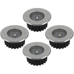 ECD Germany Set 4 Pezzi Farretto LED Pavimento Lampada Da Terra Luce Spot Acciaio Inox - IP67- Alimentazione Solare Faretti da Incasso características