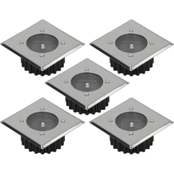 5 x Faretti LED da Incasso a Pavimento in Acciaio Inox / Vetro Impermeabile IP67 Faretto LED da Incasso Quadrato per Esterno Faretti da Terra Solari características