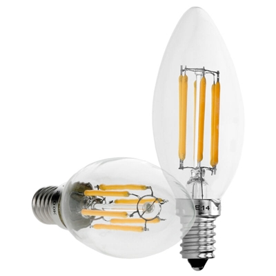 ECD Germany Filamento di Candela LED E14 6W Lampadine a Filamento Bianco Caldo 2800K 606 Lumen - Angolo del Fascio di 120 ? Lampada a Incandescenza