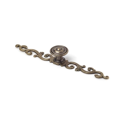 Pomolo, Zama, Bronzo Antico, 177 mm interasse. Marchio - REI