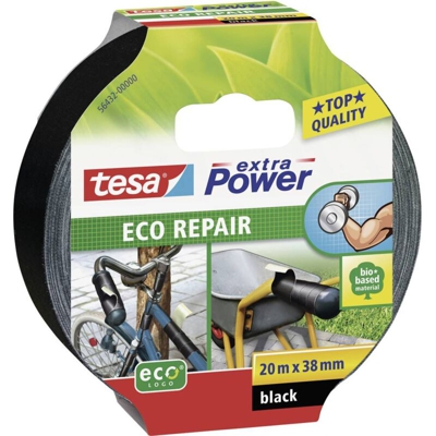 56432 56432-00 Nastro in tessuto ® Extra Power ECOLOGO Nero (L x L) 20 m x 38 mm 20 m - Tesa