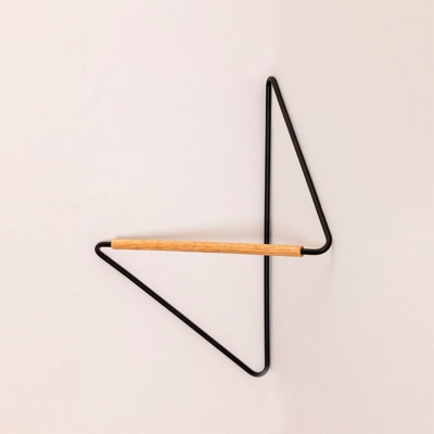 Appendiabiti da parete Beki Nero Legno – Acciaio - Sklum